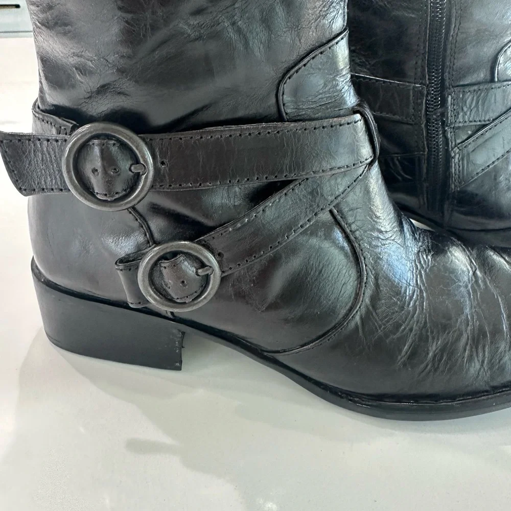 Born Black‎ Over the Knee Boots with Buckle Details